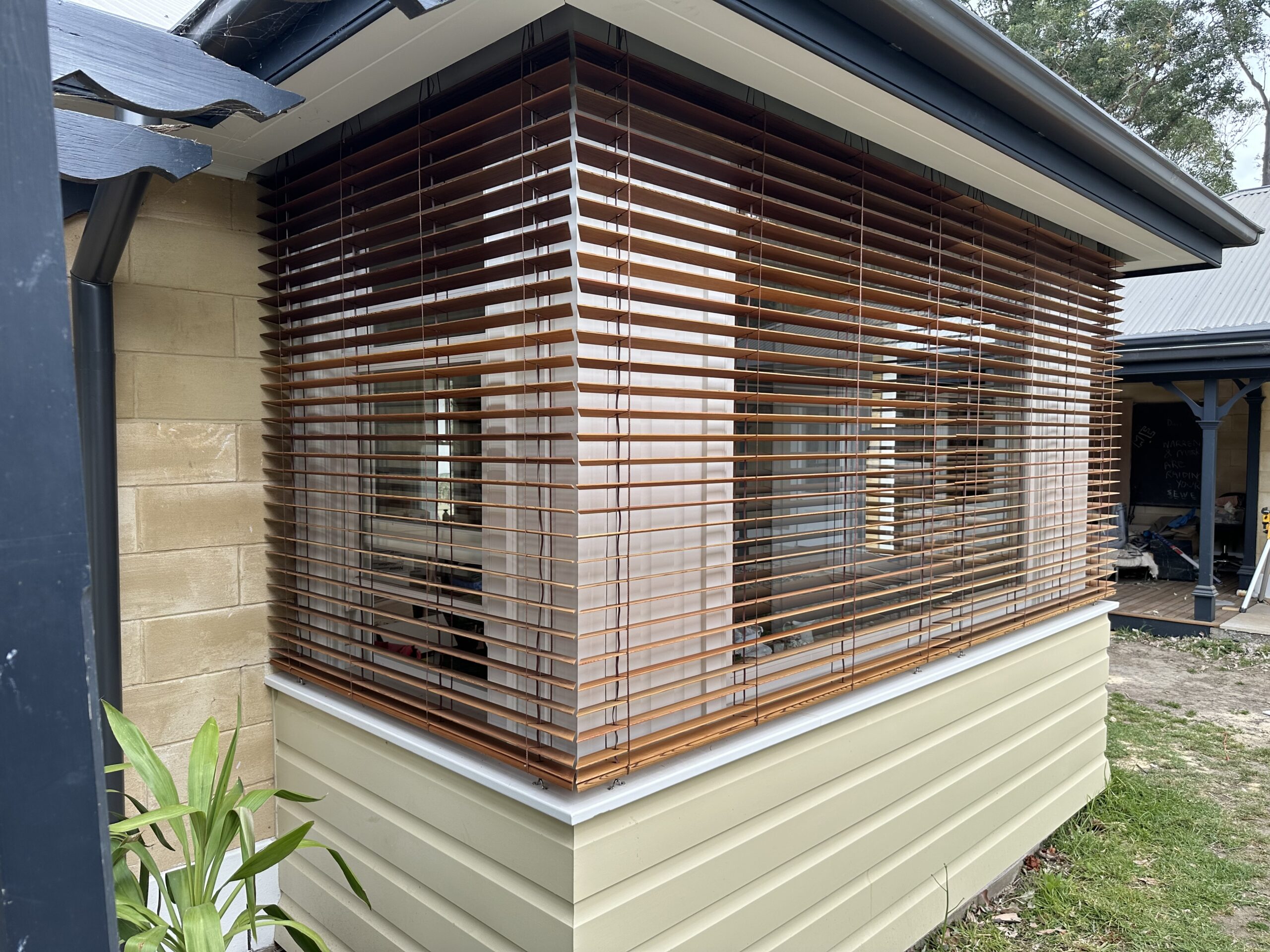 Exterior cedar Blind Motorised