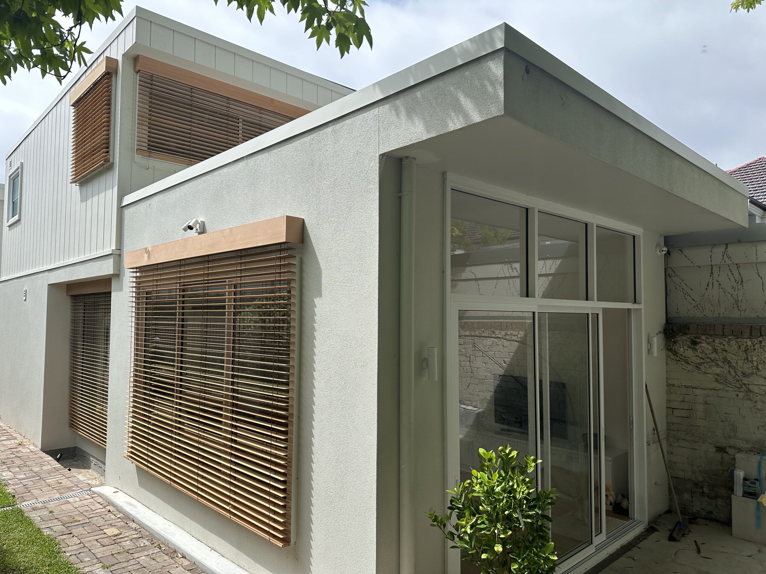 exterior Cedar Blinds Motorised Raw Finish